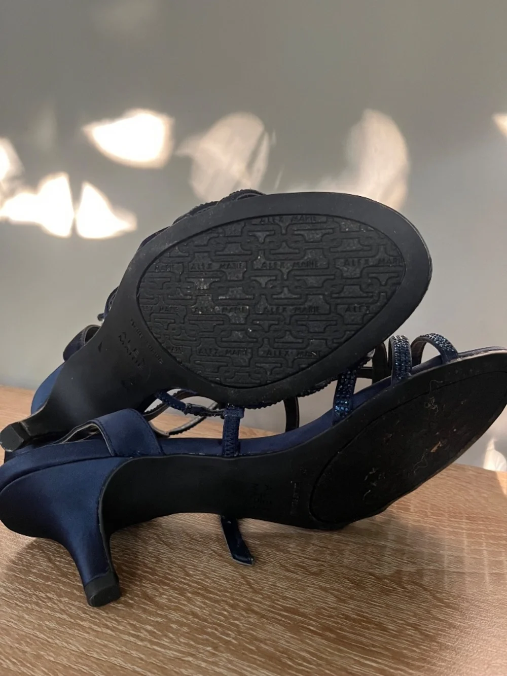 Alex Marie Navy Glitter Dress Heel, Size 8.5 Women's